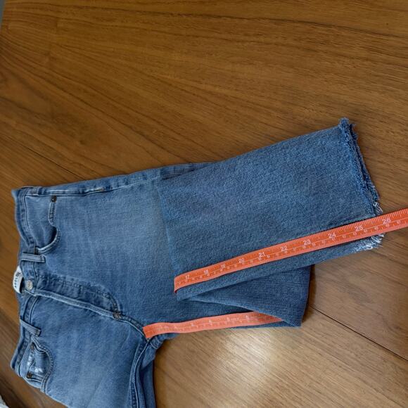 AGOLDE Jeans Size 26 Nico High Rise Button Fly Fray Raw Hem Light Wash Stretch - Picture 13 of 16